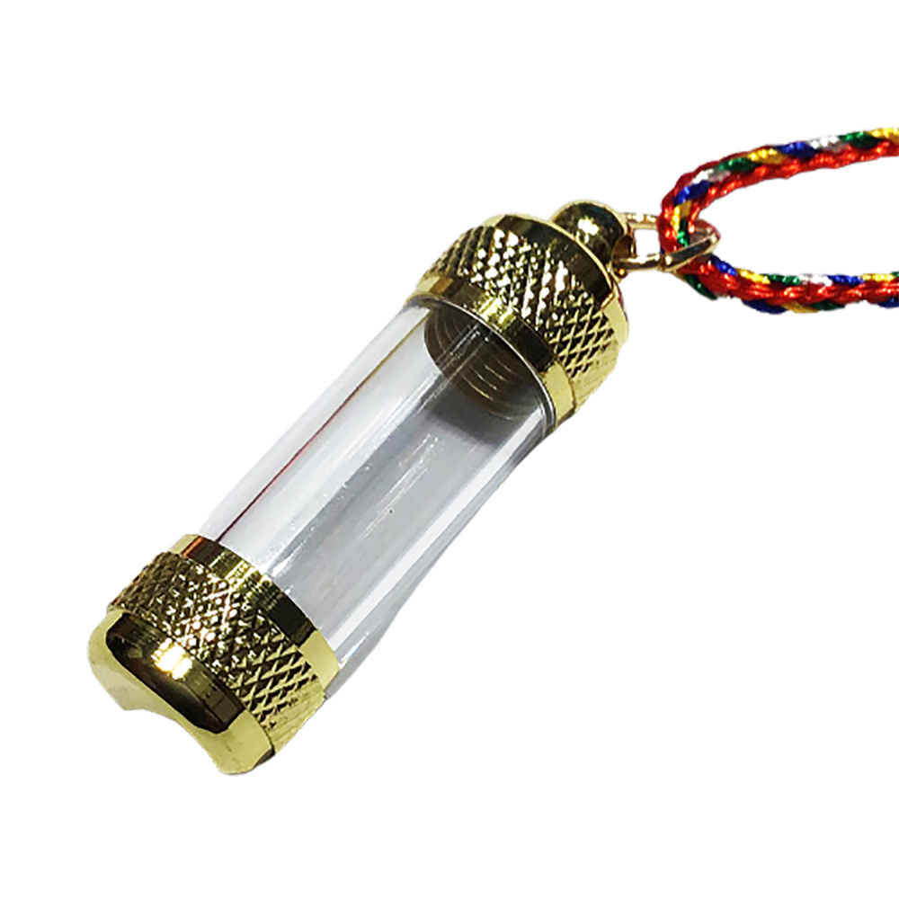 圓管{金色}舍利盒五色線項鍊3.4公分【十方】149689