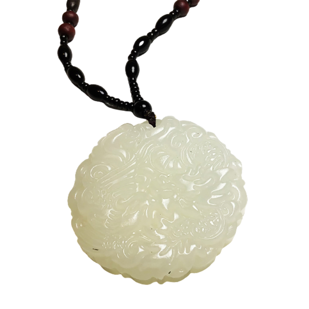 龍鳳白玉佩+黑玉髓項鍊【十方】150280