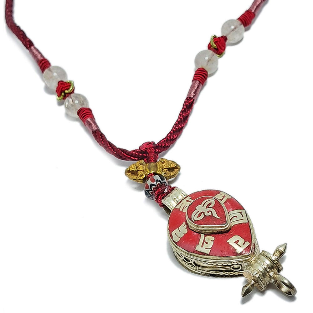 金剛杵&六字真言嘎嗚中國結項鍊【十方】150105