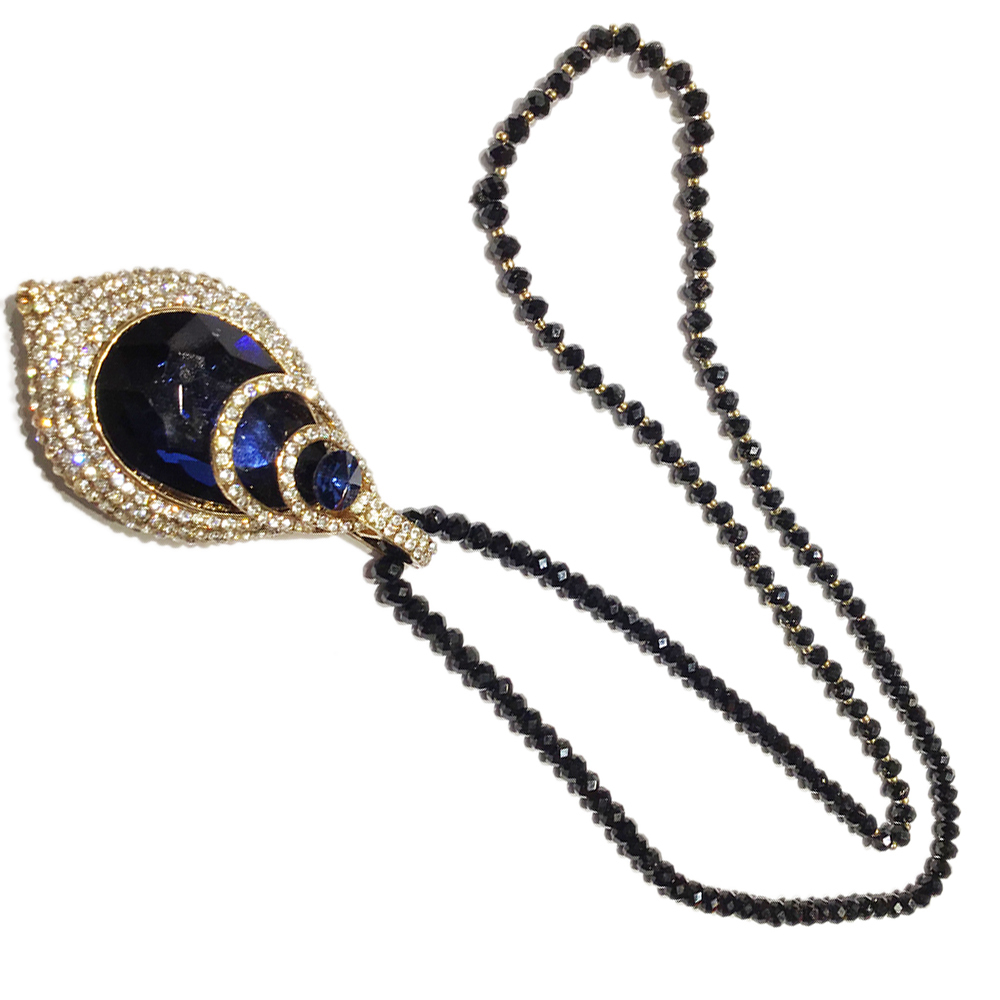 藍寶黑琉璃項鍊【十方】151031