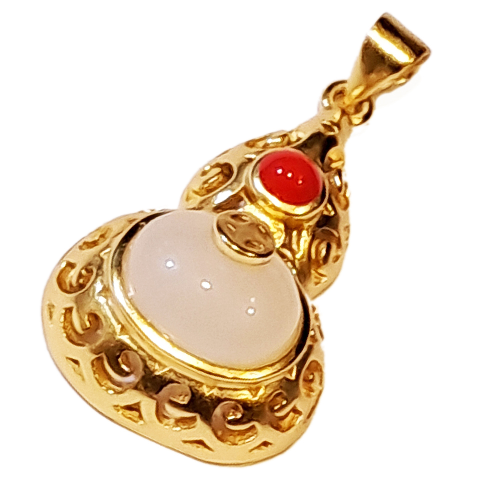 葫蘆 和田玉 沙金 墜飾【十方】151140