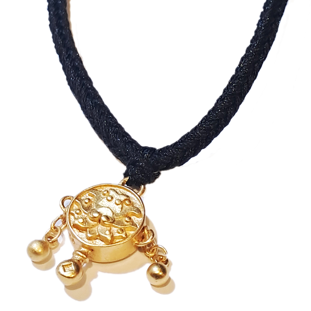 蓮花波浪鼓 沙金 平安項鍊【十方】151133