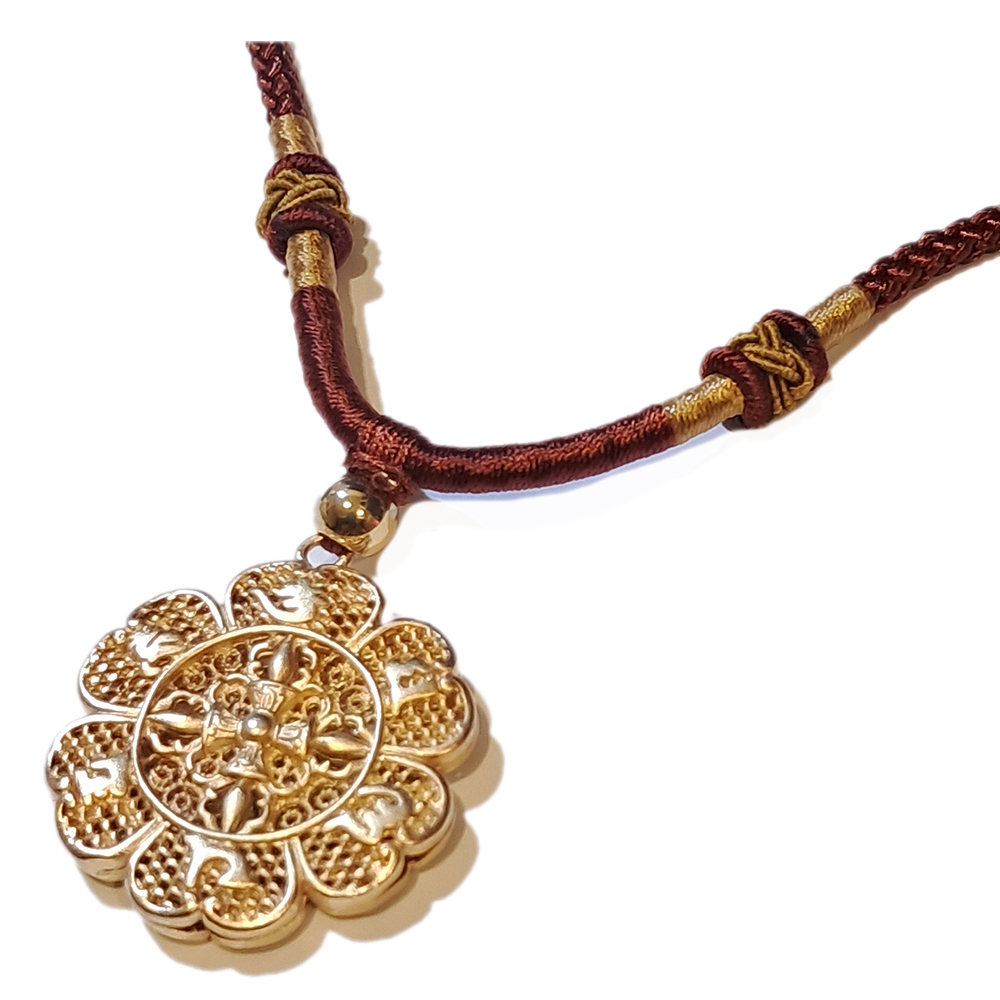 十字杵六字真言 沙金項鍊【十方】151146