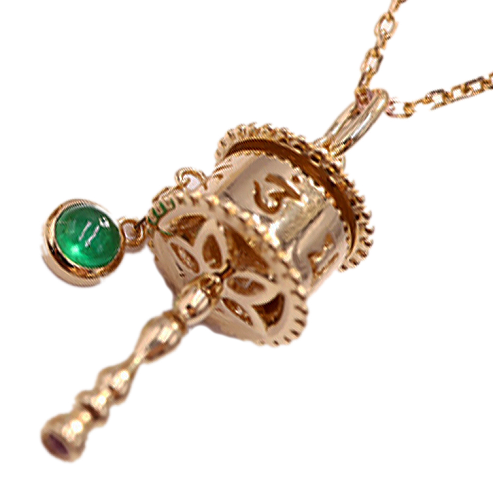 六字真言 轉經輪{沙金}含鍊【十方】151143