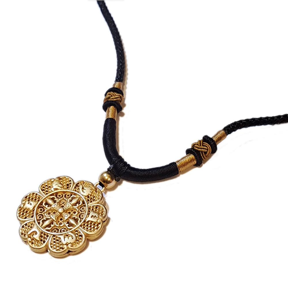 十字杵六字真言 沙金 項鍊【十方】151141