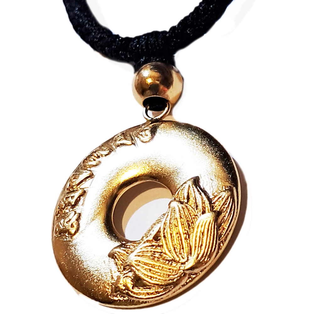 六字真言 蓮花平安扣 沙金項鍊【十方】151117