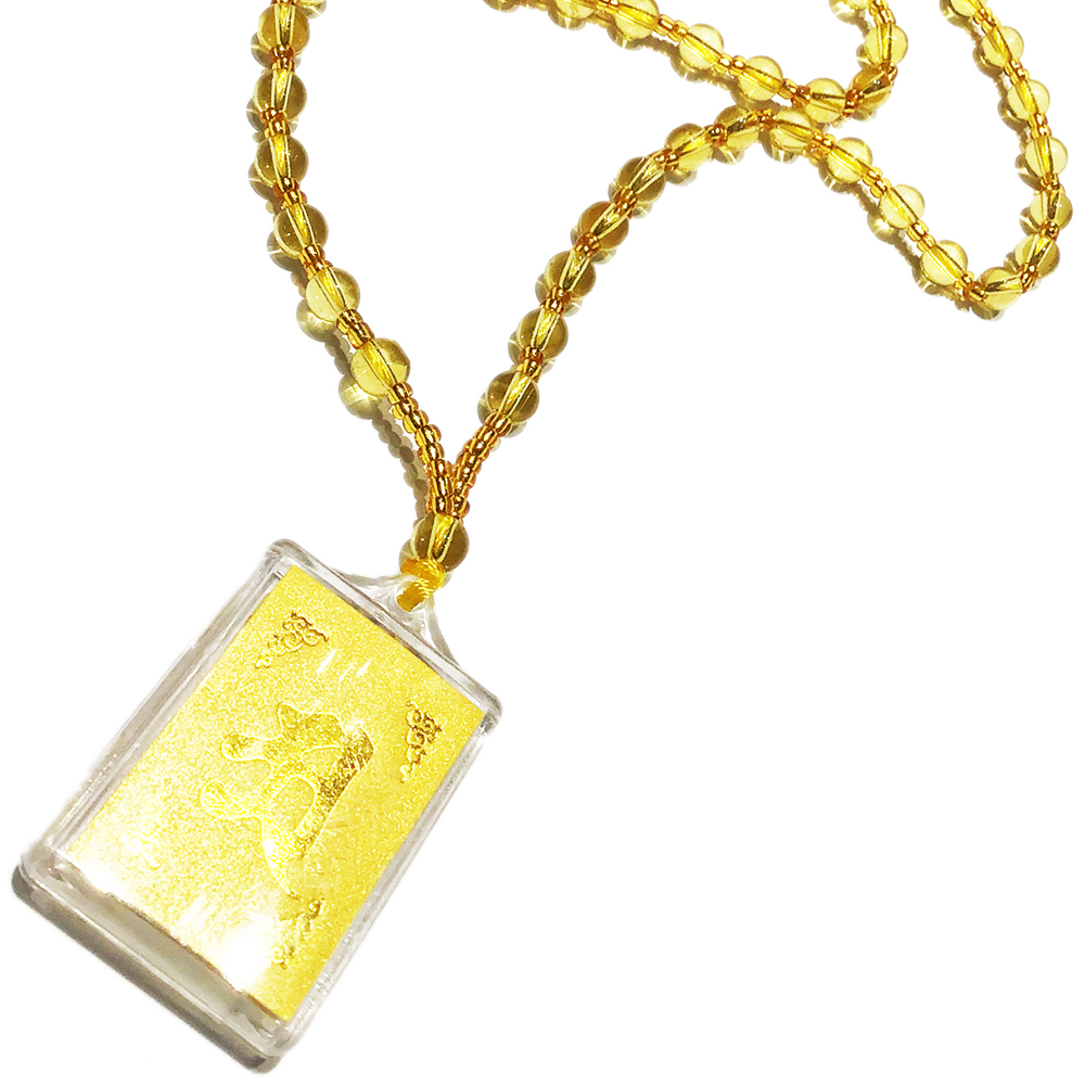 楞嚴咒{壓克力}黃琉璃項鍊【十方】151098