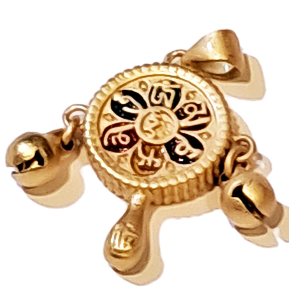 六字箴言波浪鼓 沙金 墜飾【十方】151145