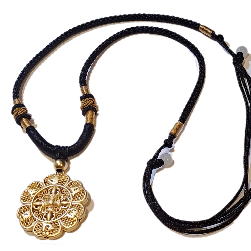 十字杵六字真言 沙金 項鍊【十方】151141