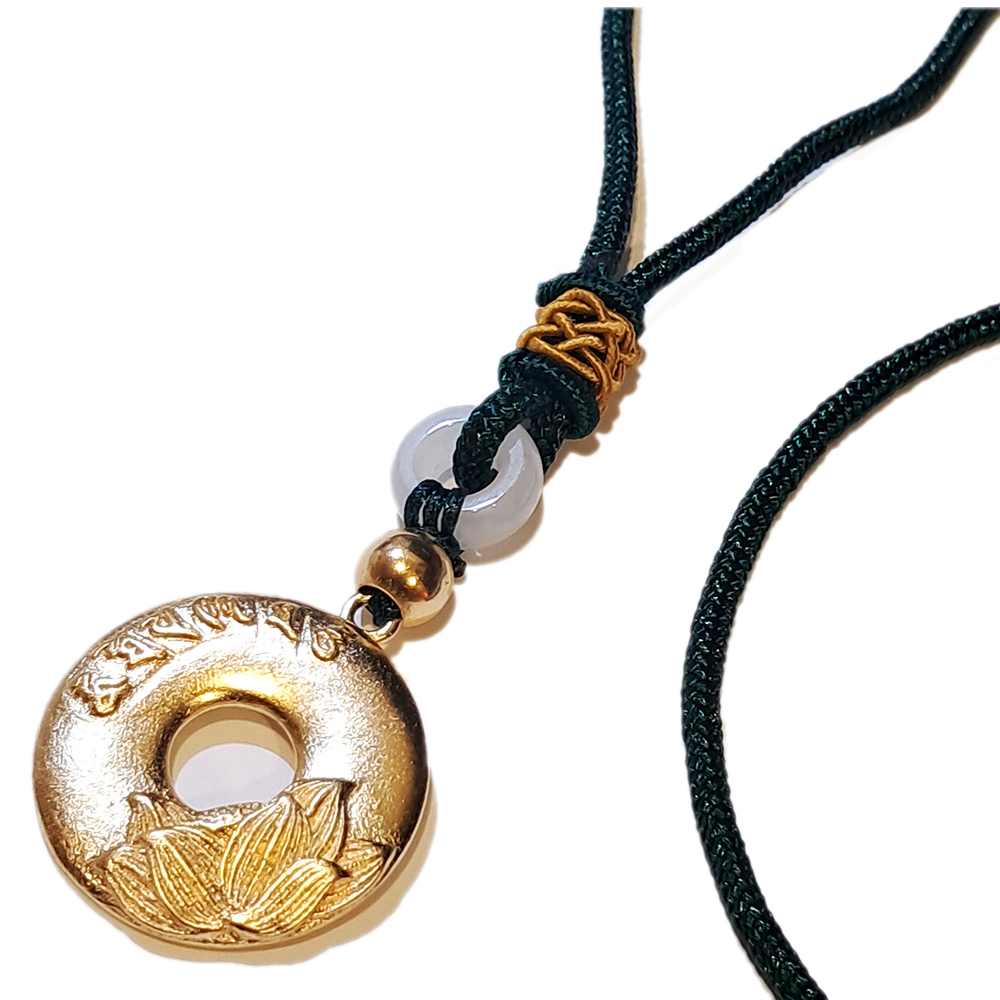 六字真言 蓮花平安扣 沙金項鍊【十方】151138