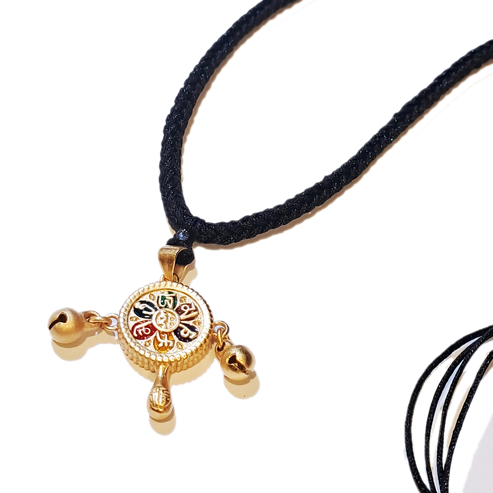 六字真言波浪鼓 沙金 項鍊【十方】151152