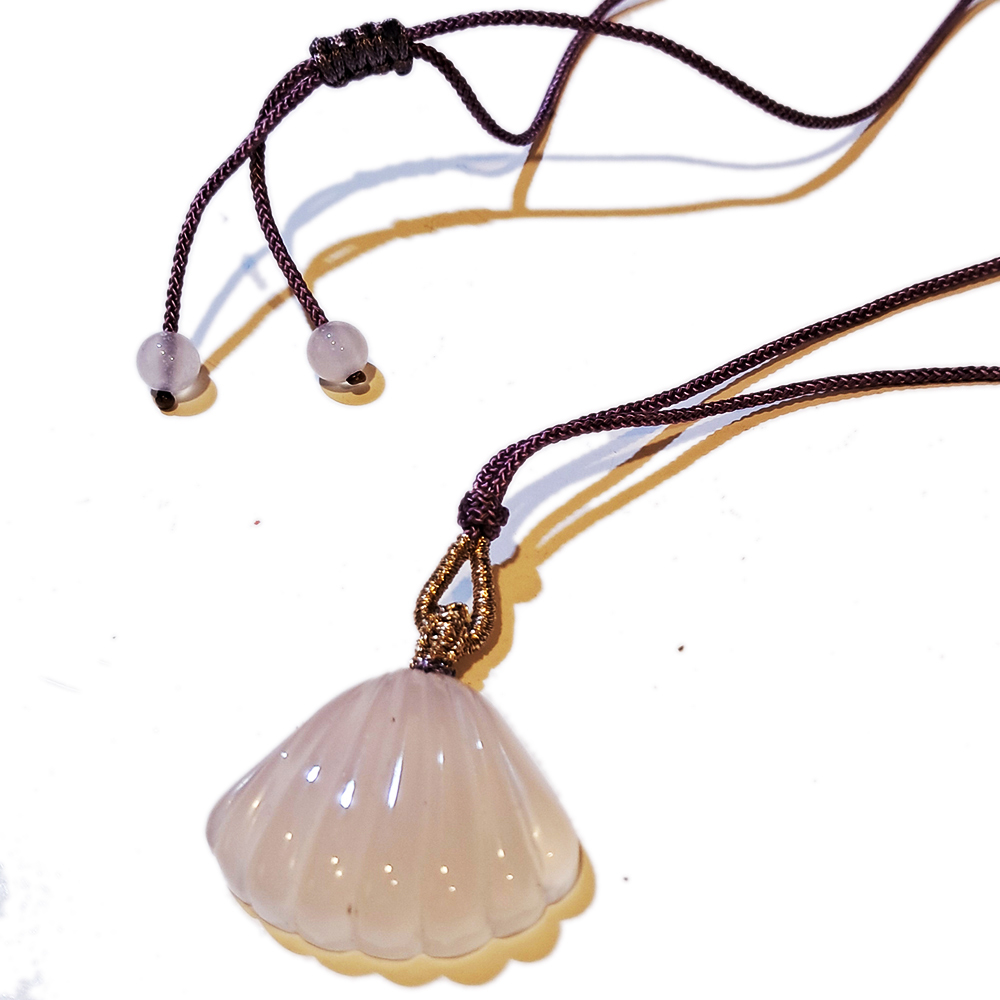 貝殼 白玉髓 中國結項鍊【十方】151499