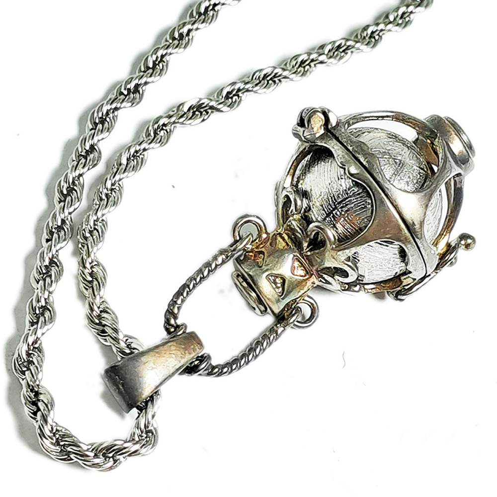 天鐵隕石球12mm&寶瓶925銀多層鍍白K墜飾【十方】151505