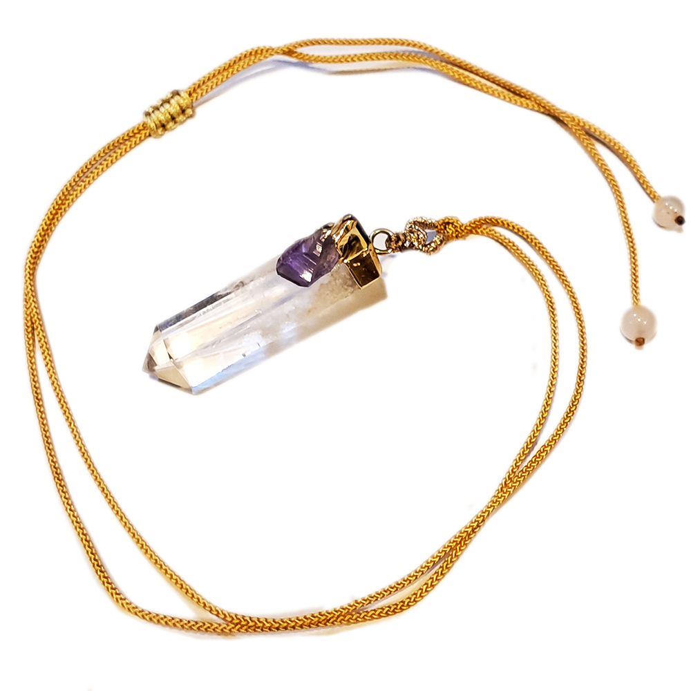 水晶柱&紫晶柱中國結項鍊【十方】151730