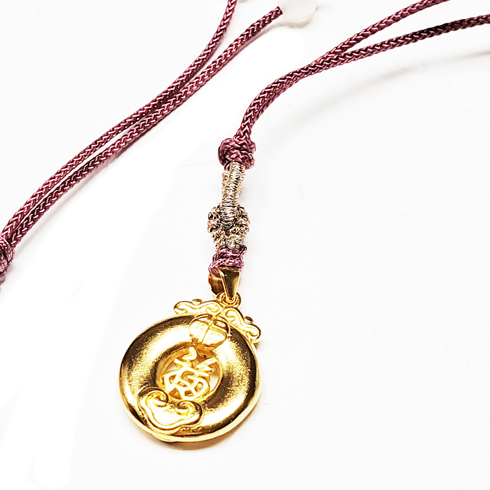 金福平安扣 沙金 中國結項鍊【十方】151913