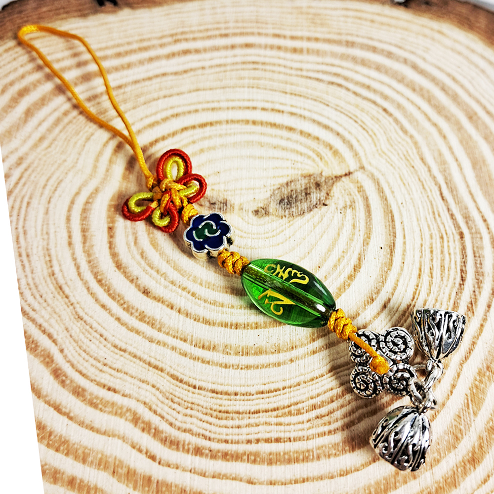 蓮蓬{藏銀}&六字箴言{琉璃}法寶掛飾【十方】152556