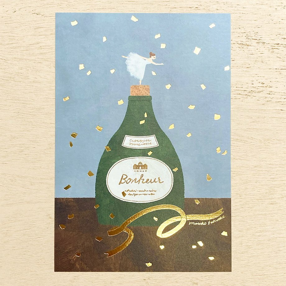 福岡麻利子 舞蹈 箔押明信片｜日本表現社