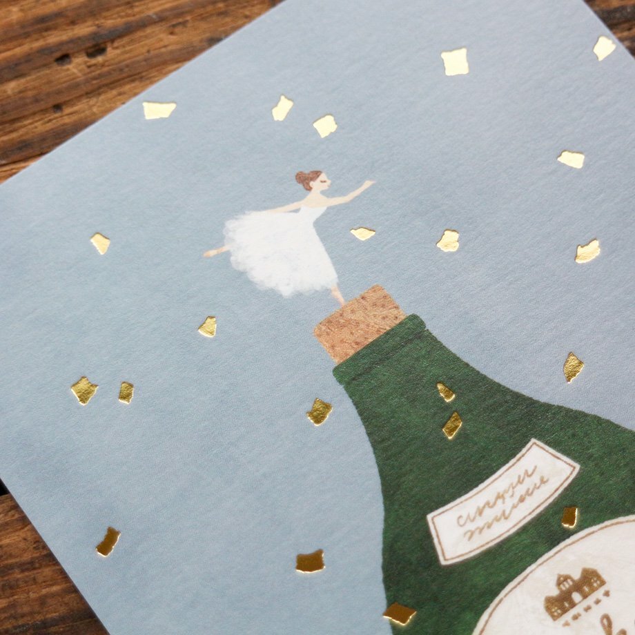 福岡麻利子 舞蹈 箔押明信片｜日本表現社