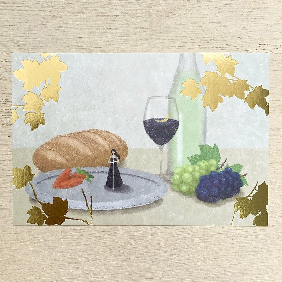 日下明  收穫祭 箔押明信片｜日本表現社