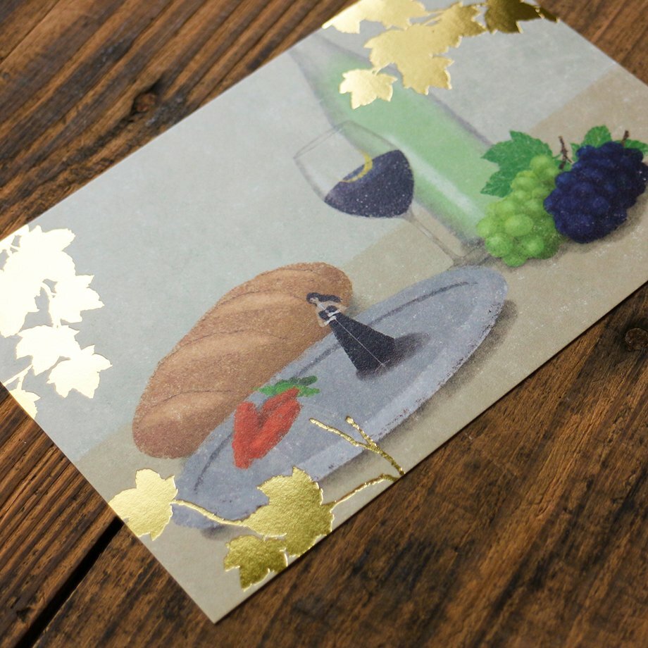 日下明  收穫祭 箔押明信片｜日本表現社