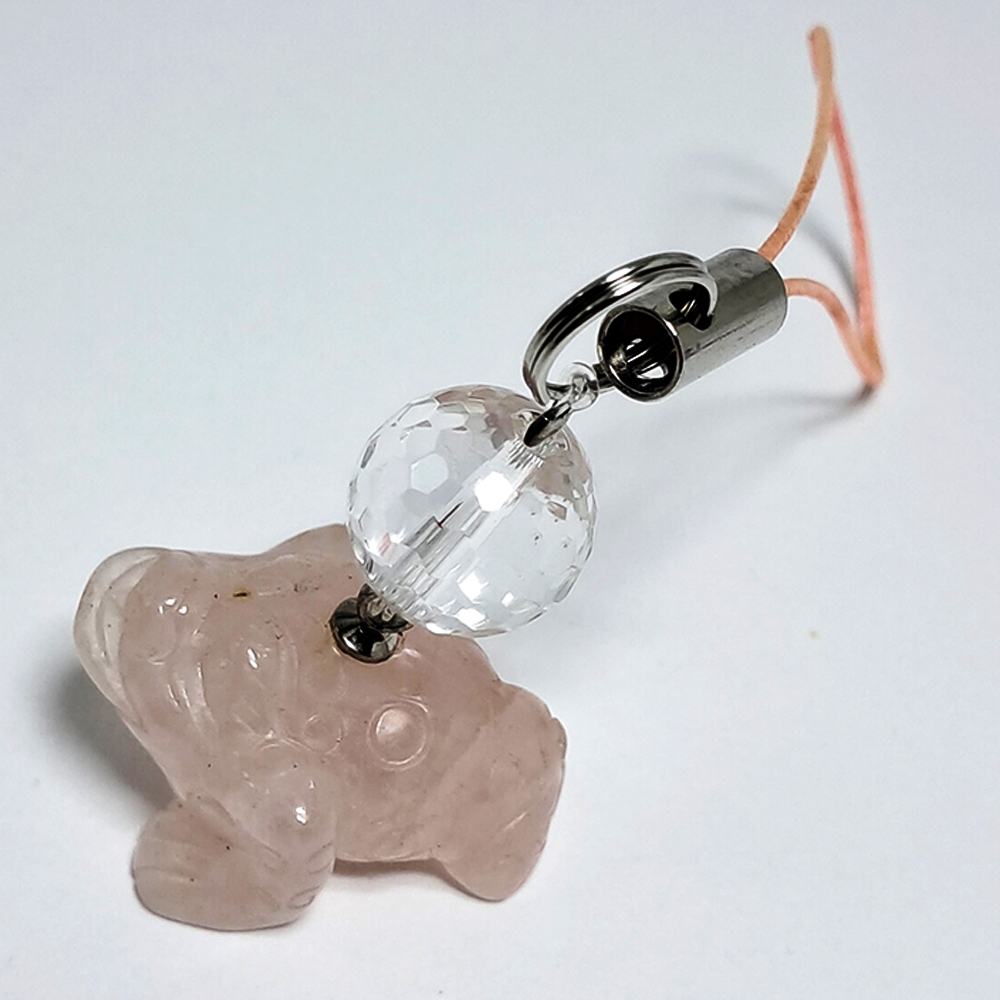 咬錢蟾蜍{粉晶}吊飾【十方】122443