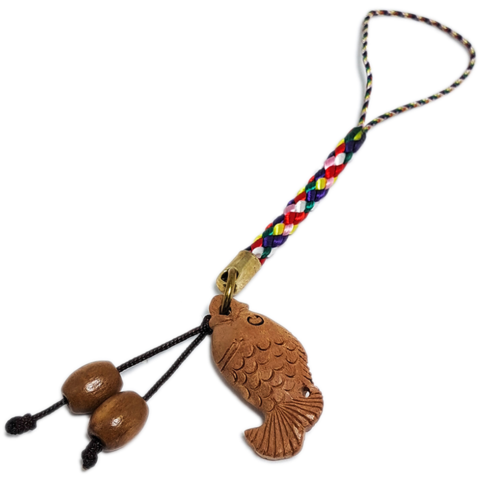 年年有餘{木雕魚}五色線吊飾【十方】124824