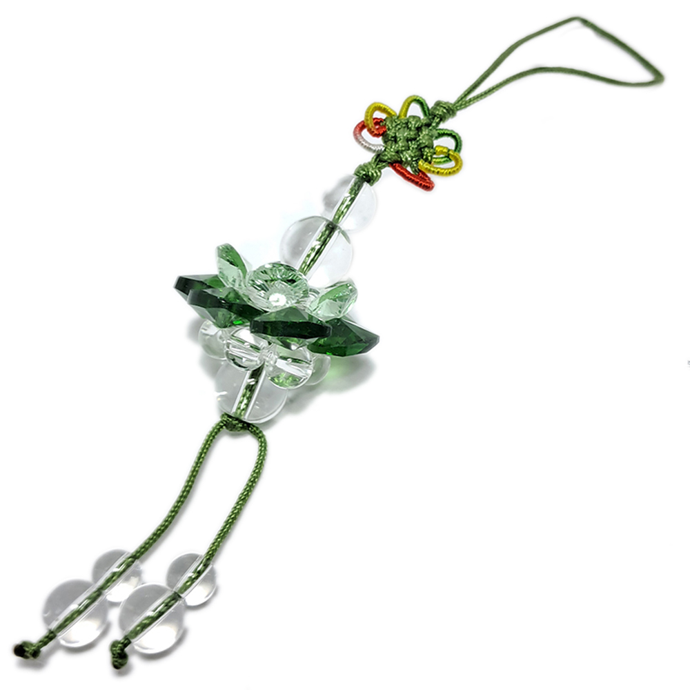 水晶綠蓮花球掛飾( 直徑3公分) 【十方】126219