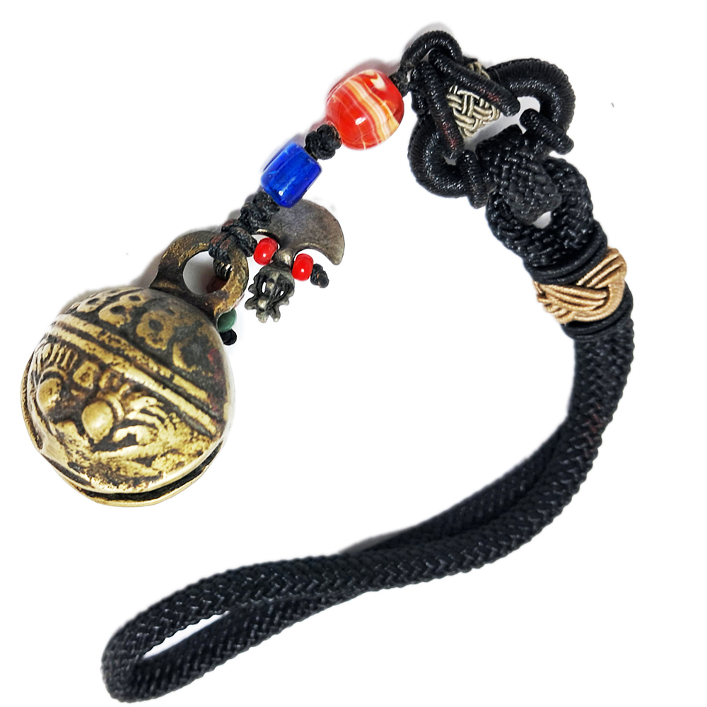 藏密銅鈴&月斧驅邪納財掛飾【十方】125853