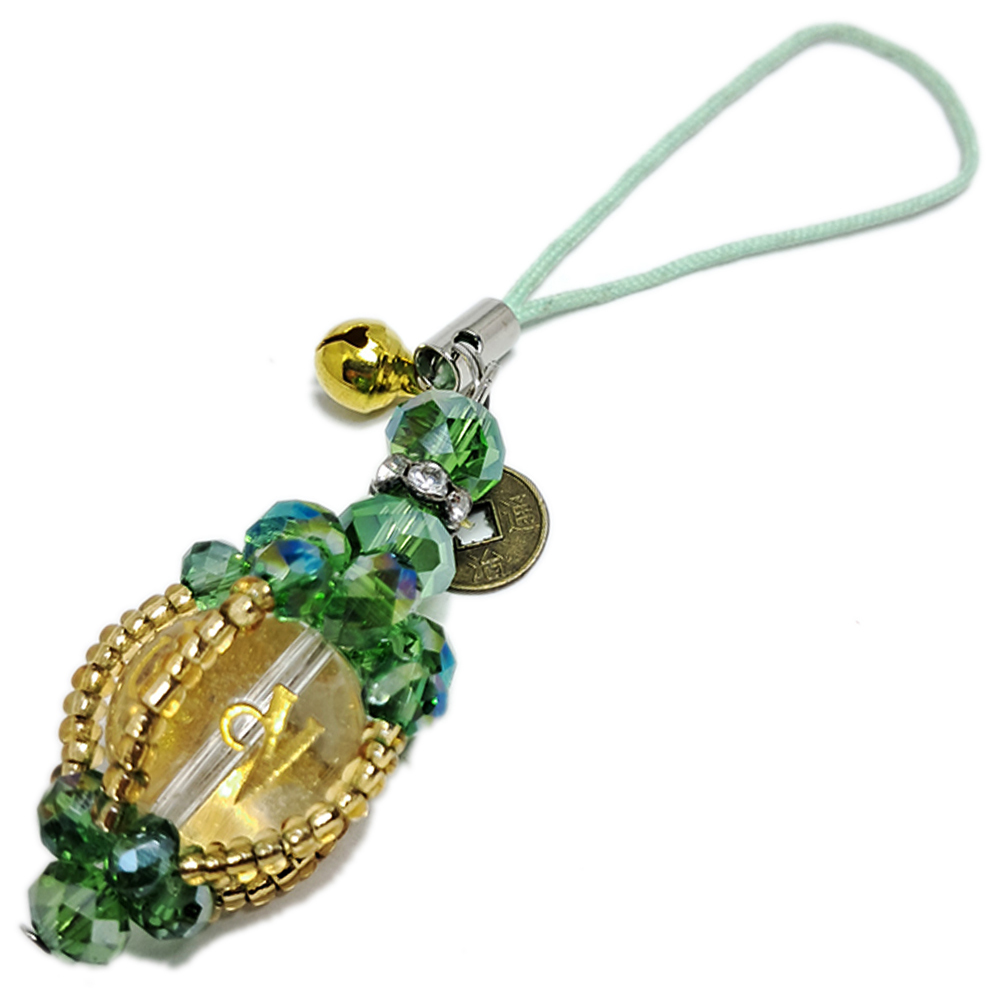 六字大明咒{水晶}光明燈掛飾(綠)【十方】126158