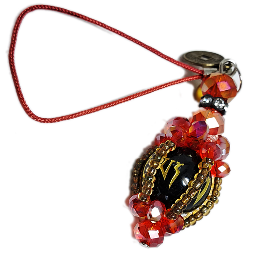 六字大明咒{黑玉髓}光明燈掛飾(紅)【十方】126156