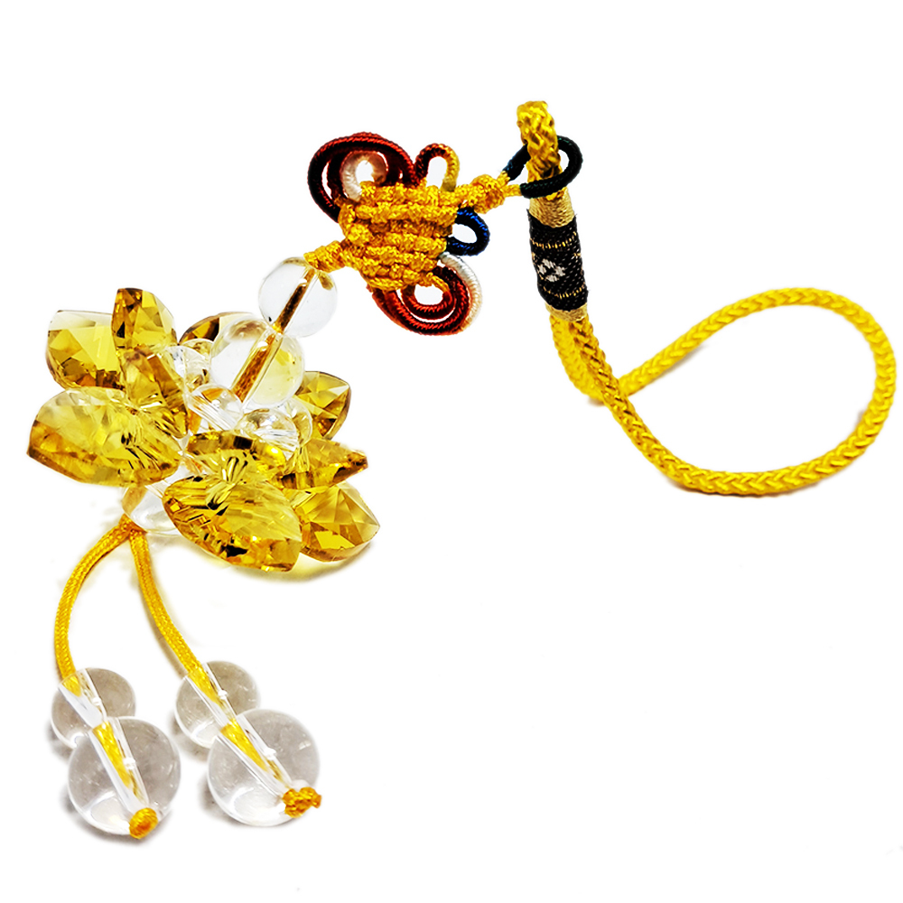 水晶黃蓮花球掛飾(直徑4.5公分)【十方】122531