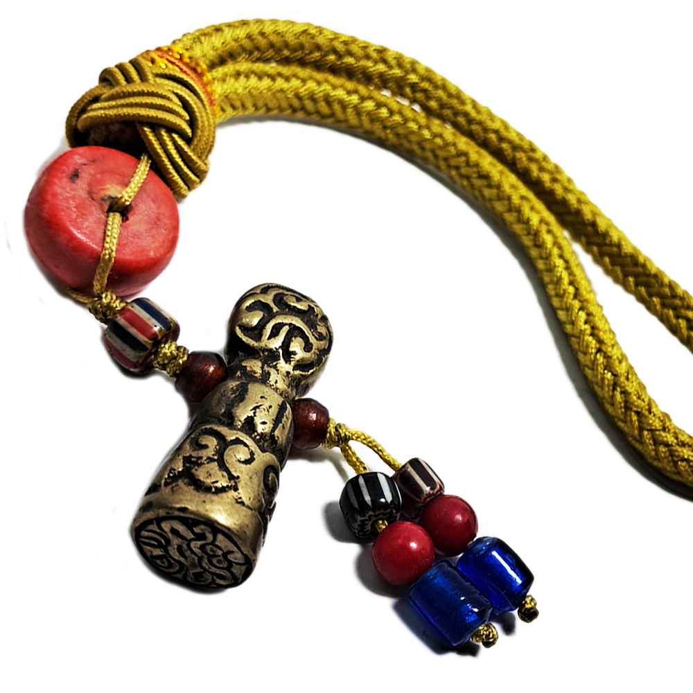 藏密銅印&老琉璃&老珊瑚開運掛飾【十方】125858