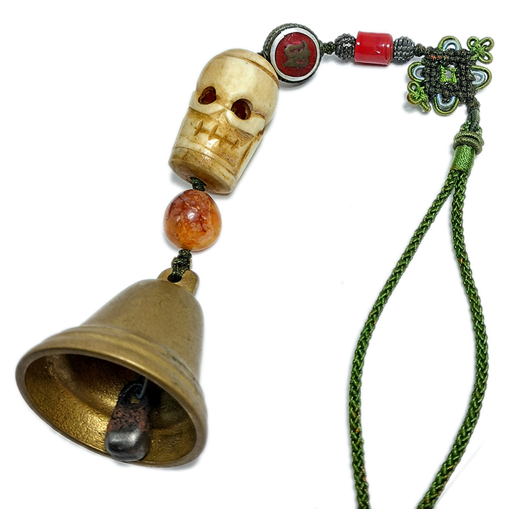骷顱(骨雕)&降魔銅鈴掛飾【十方】126761