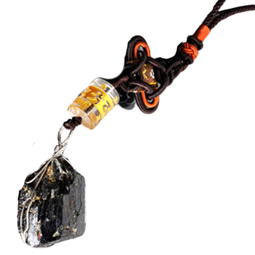 黑碧璽原礦中國結掛飾【十方】128176