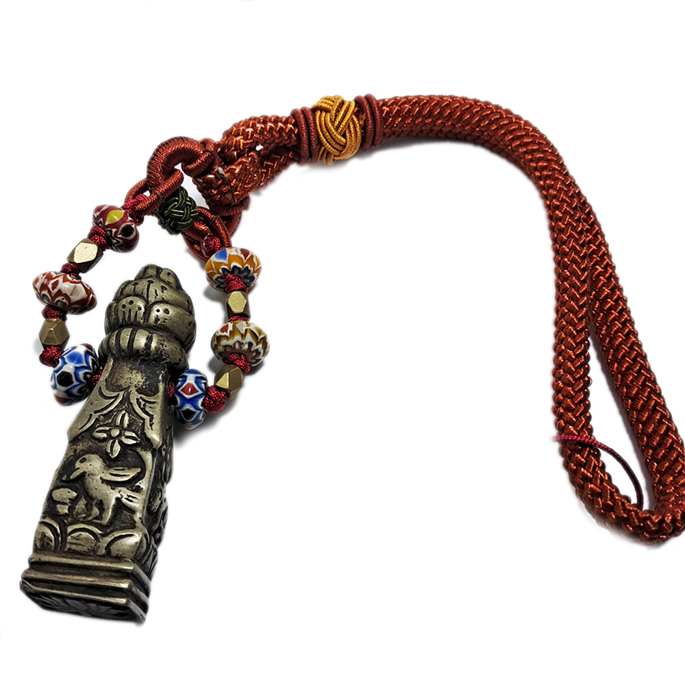 西藏銅印{蓮花}&雪芙蘭琉璃珠掛飾【十方】127291