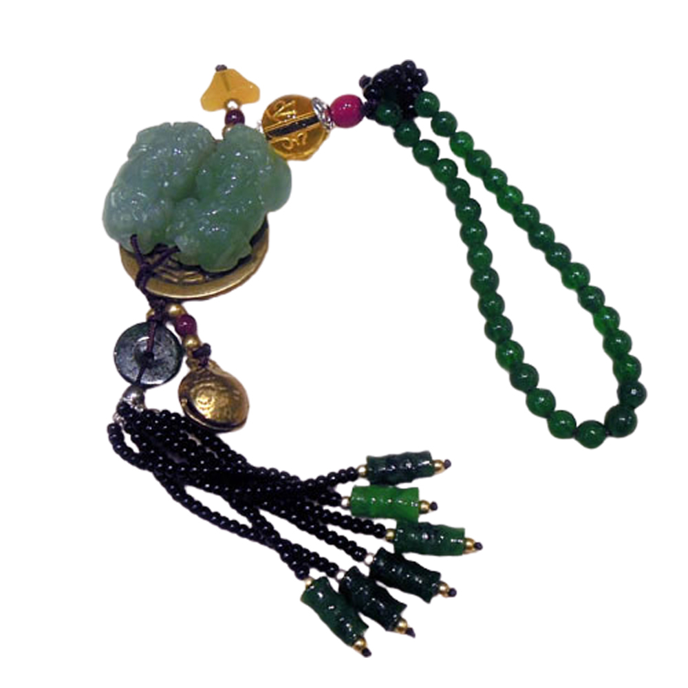 貔貅(玉)招財(古錢)東菱玉掛飾【十方】129765