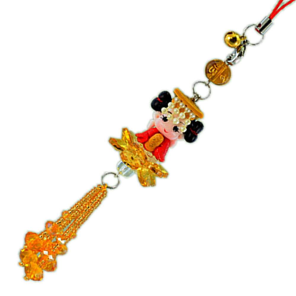 天上媽祖&黃水晶蓮花招財掛飾【十方】128949