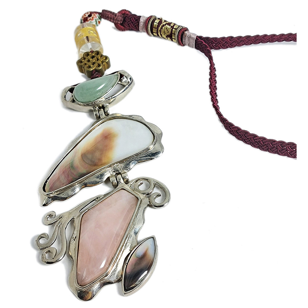 六字箴言&吉祥結&粉晶吊飾【十方】128490