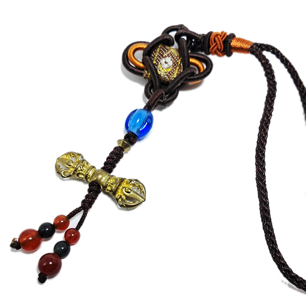 藏密三叉杵{銅鎏金}掛飾【十方】130231