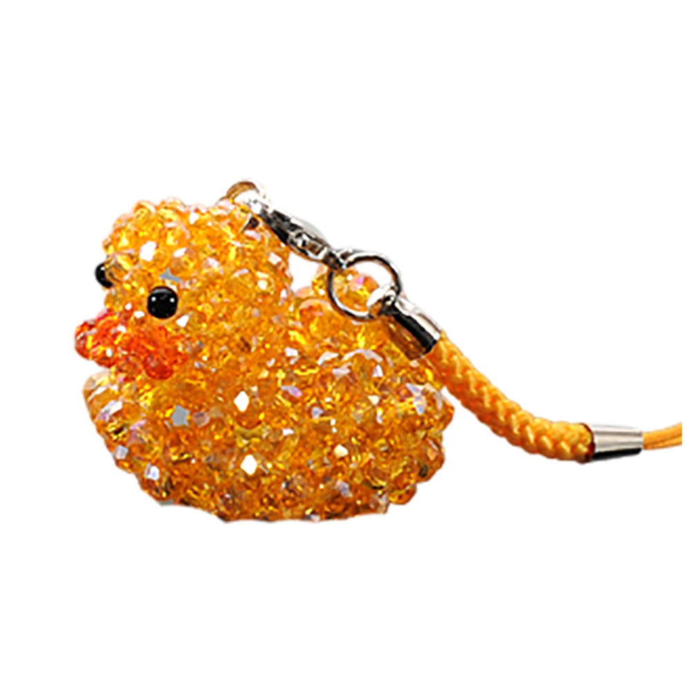 黃色小鴨 6*4公分 水晶鎖圈【十方】154576