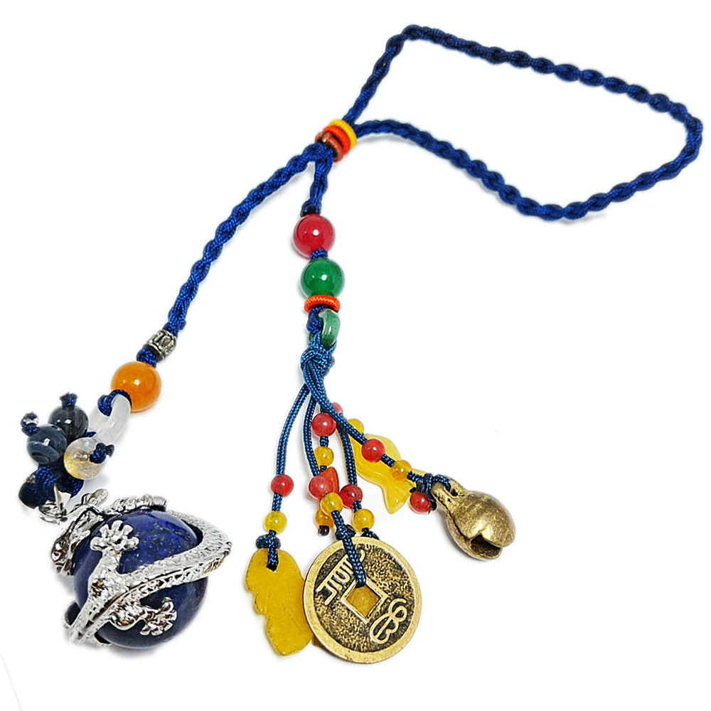 青金石龍柱搶珠法寶掛飾【十方】131267