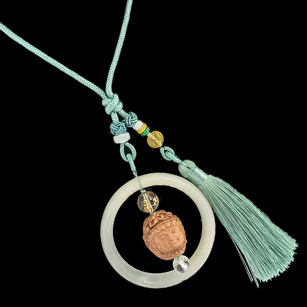 觀音{桃木}圓滿玉環吉祥掛飾【十方】132627