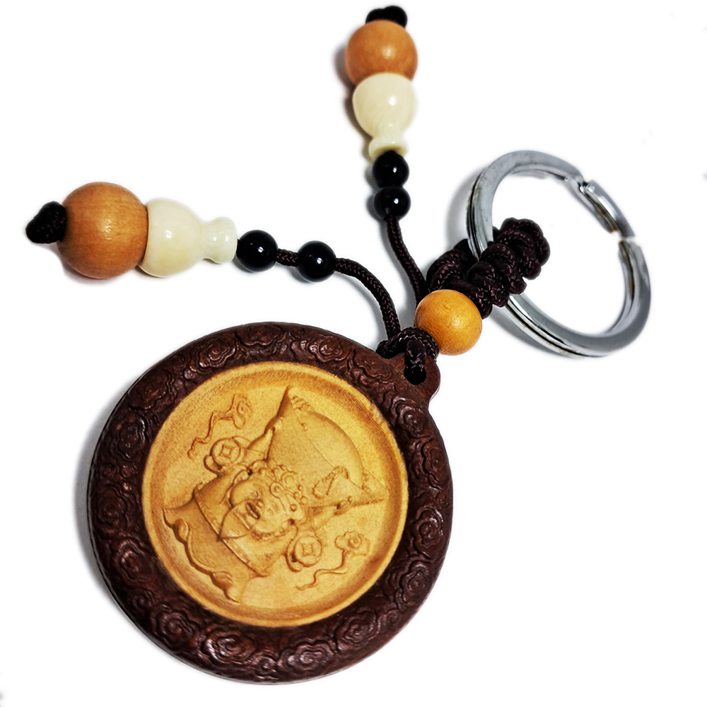 大元寶財神爺{黃楊木}鎖圈【十方】132123