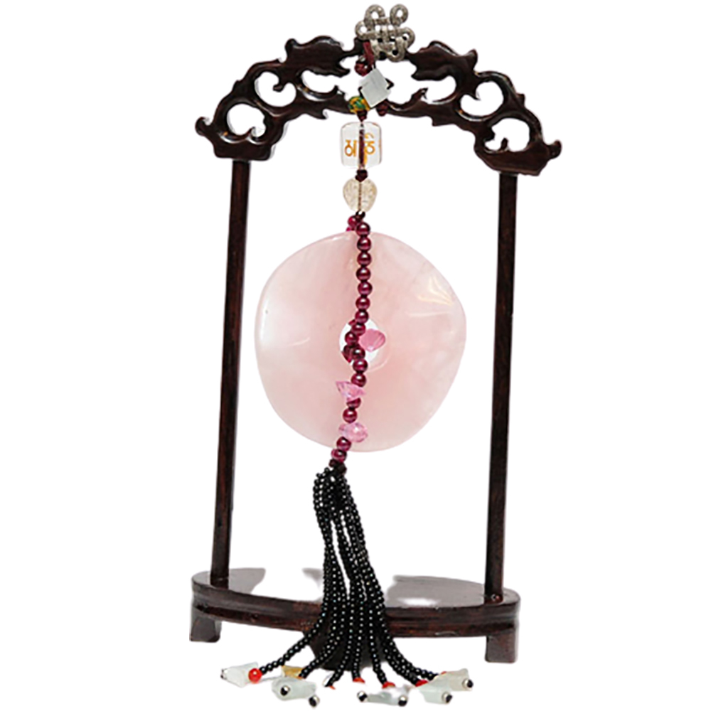 星光粉晶{圓滿懷愛}&玉吊飾【十方】133941