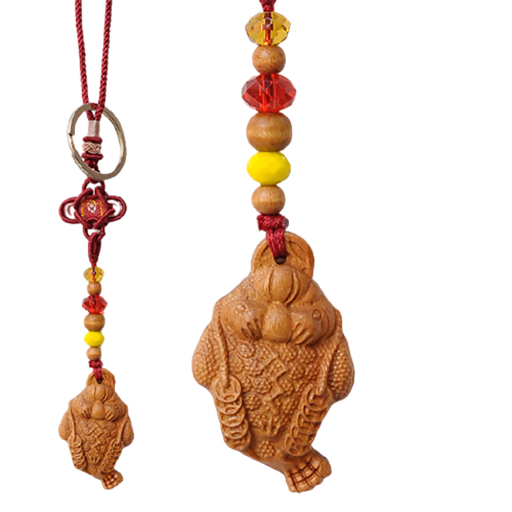  咬錢蟾蜍(桃木)吊飾【十方】133827