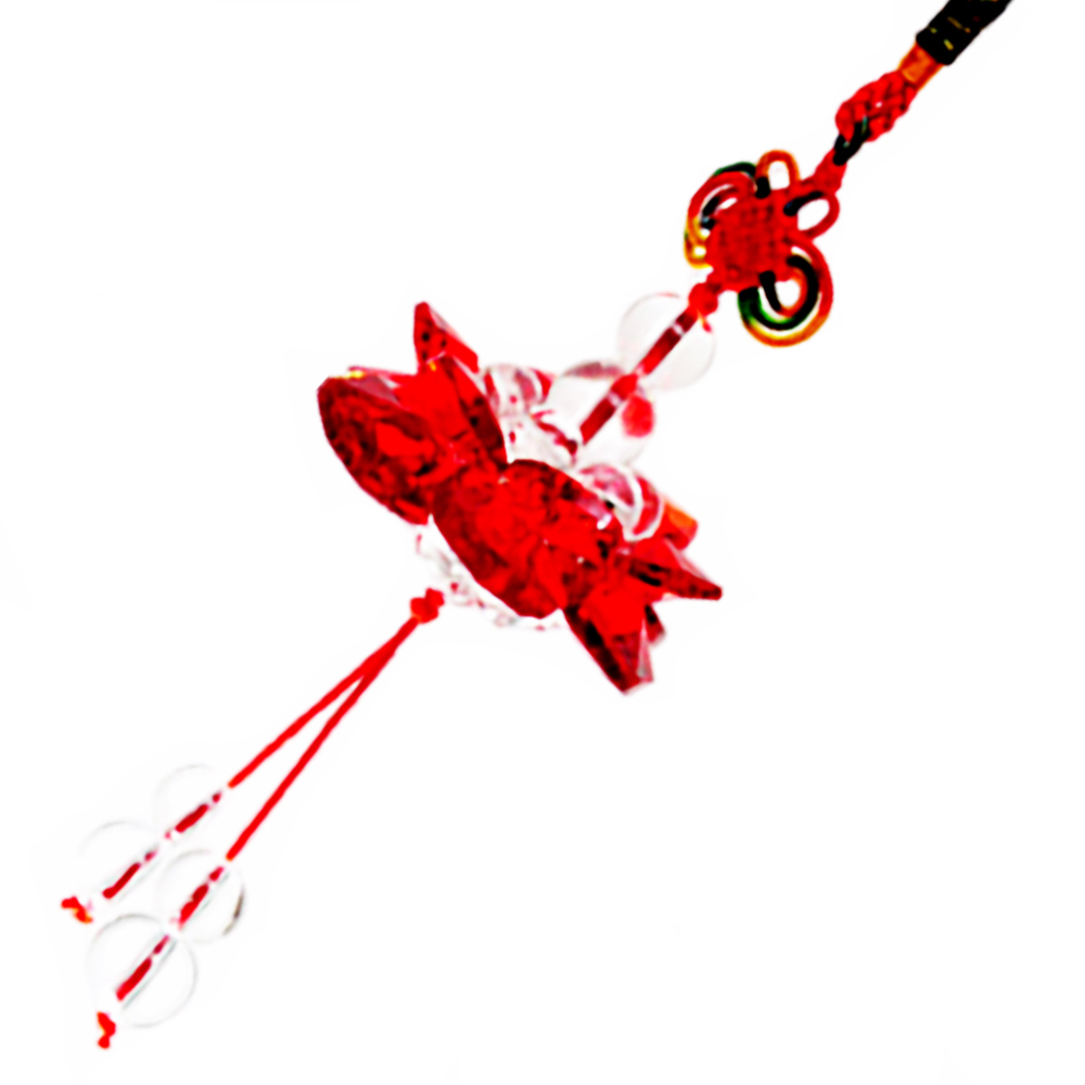 水晶紅蓮花球掛飾(直徑5.5公分)【十方】133231