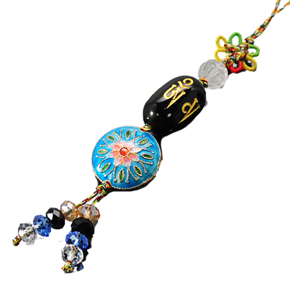 轉經輪{黑玉髓}&琺瑯花掛飾【十方】134152