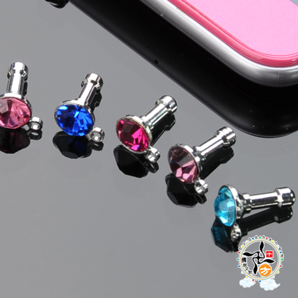 小飾品專用{耳機塞}桃紅晶水鑽1入【十方】136355