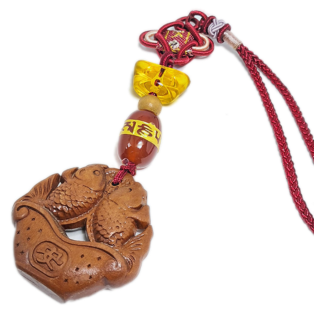 年年有餘{桃木}平安吊飾【十方】135661