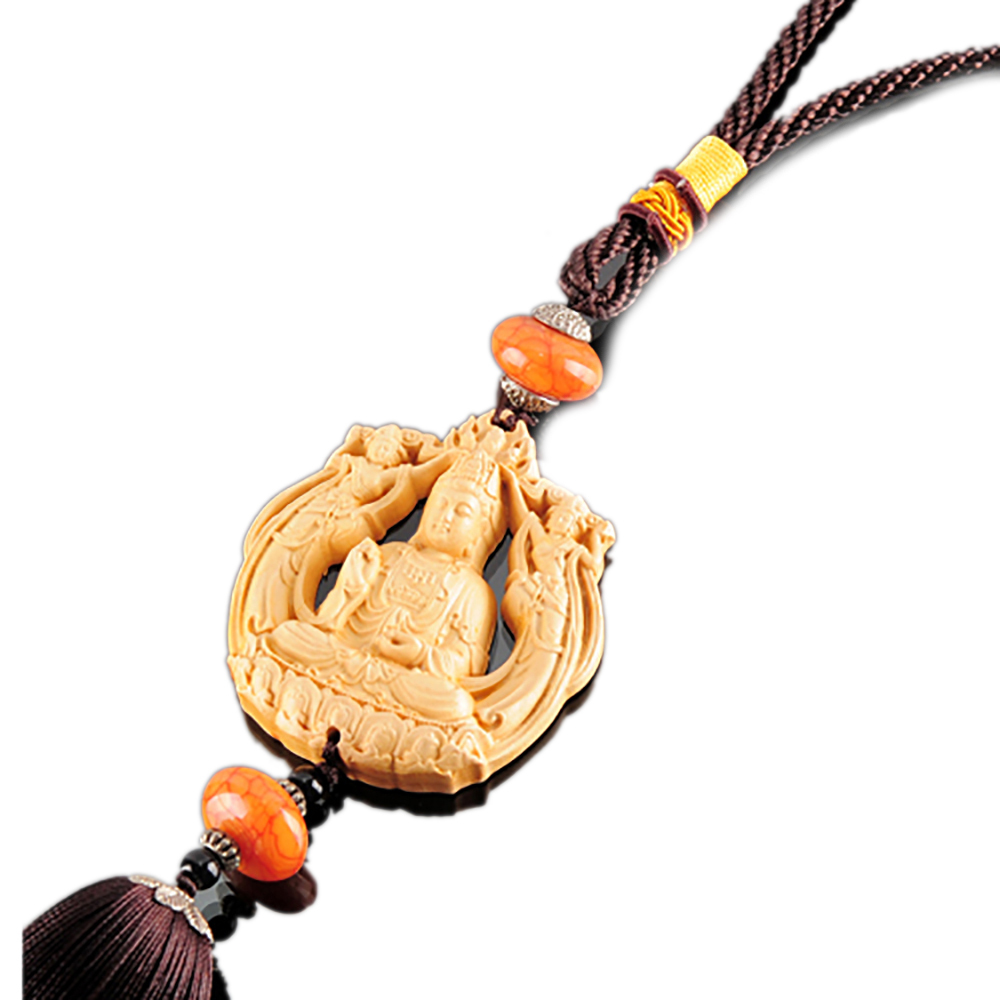 觀音飛天女黃楊木掛飾【十方】139726